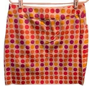 ETCETERA Womens Retro Geometrical Polka Dot Skirt Colorful Rainbow Skirt Size 10